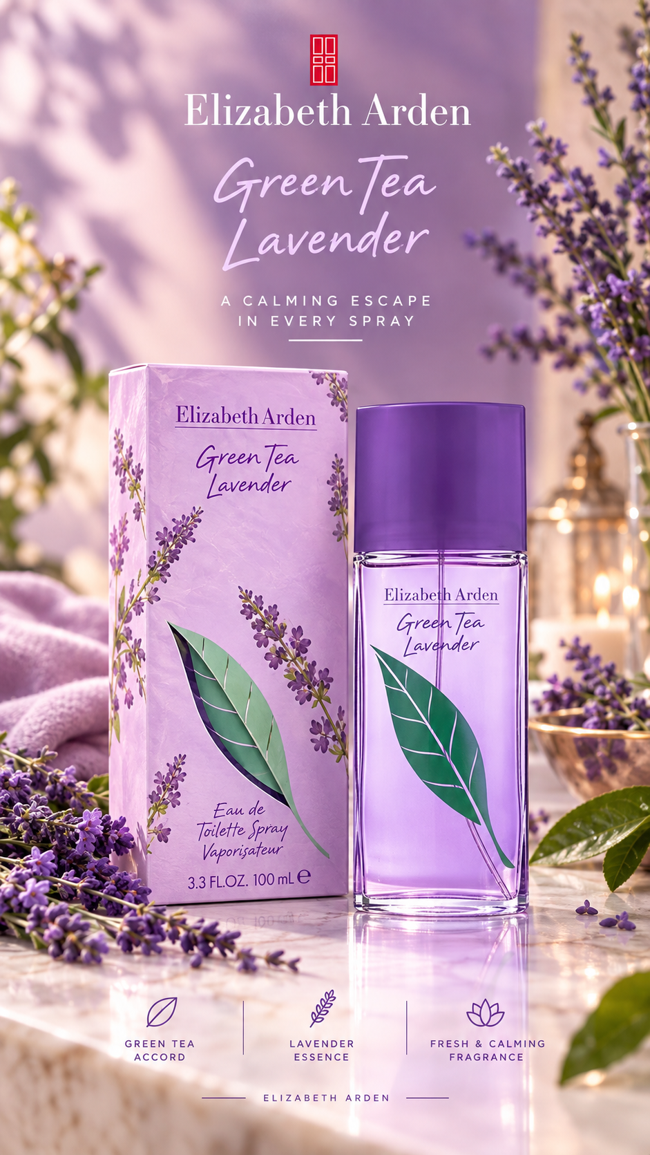 لاوندر اصل -قیمت خرید عطر الیزابت آردن گرین تی لاوندر اورجینال-ادوتویلت زنانه ۱۰۰میل